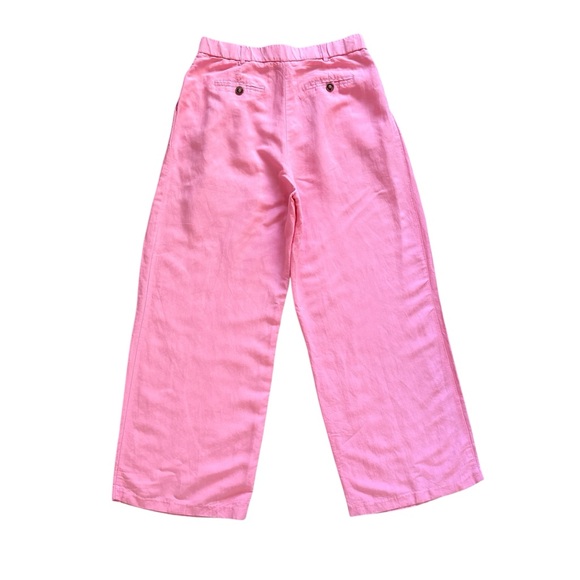 Via Bovio Wide Leg Linen Blend Pink Pants High Rise Vacation Travel Italy Sz XL - Picture 14 of 15